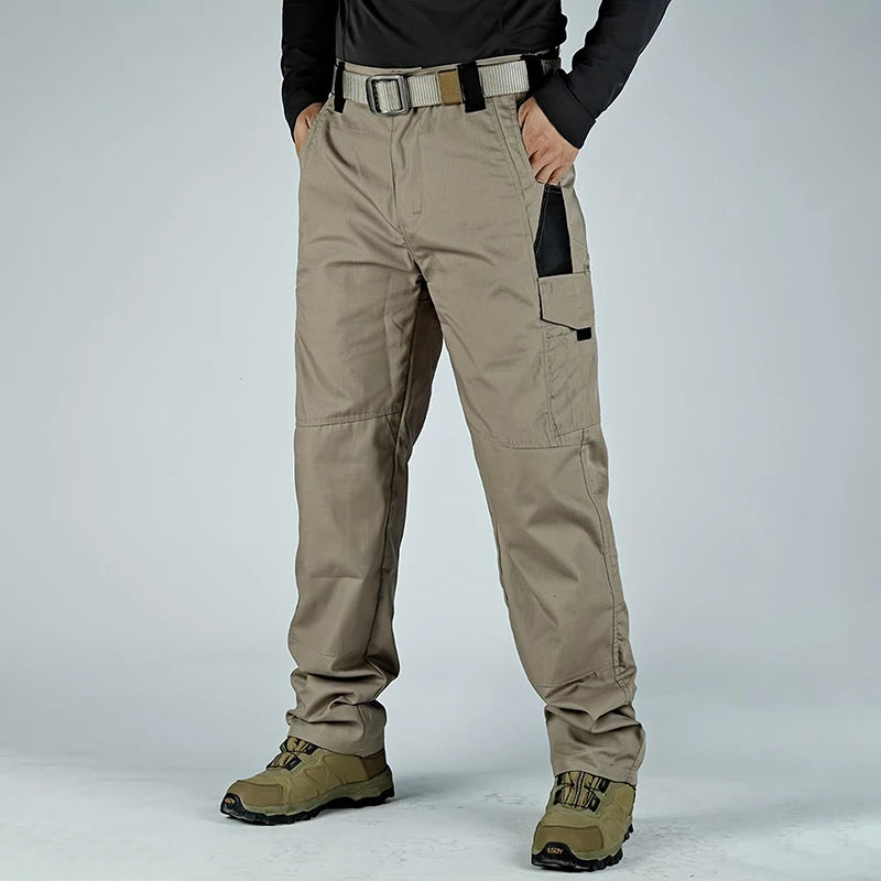 2 Pcs Multi Pockets Cargo Trousers Men's Casual Tactical Pants Wear-resisting Breathable Trousers Outdoor Hiking Pants