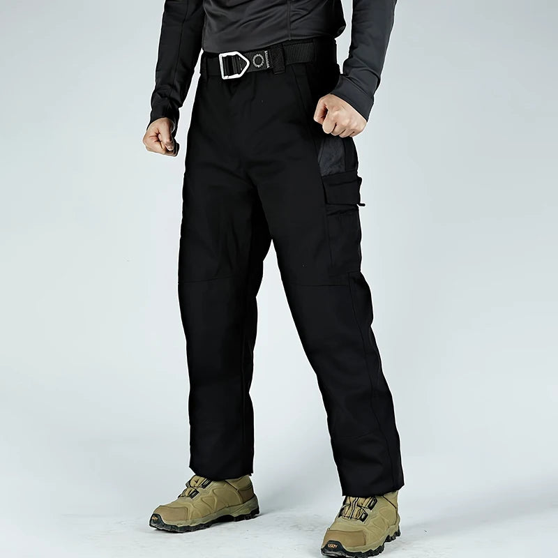 2 Pcs Multi Pockets Cargo Trousers Men's Casual Tactical Pants Wear-resisting Breathable Trousers Outdoor Hiking Pants