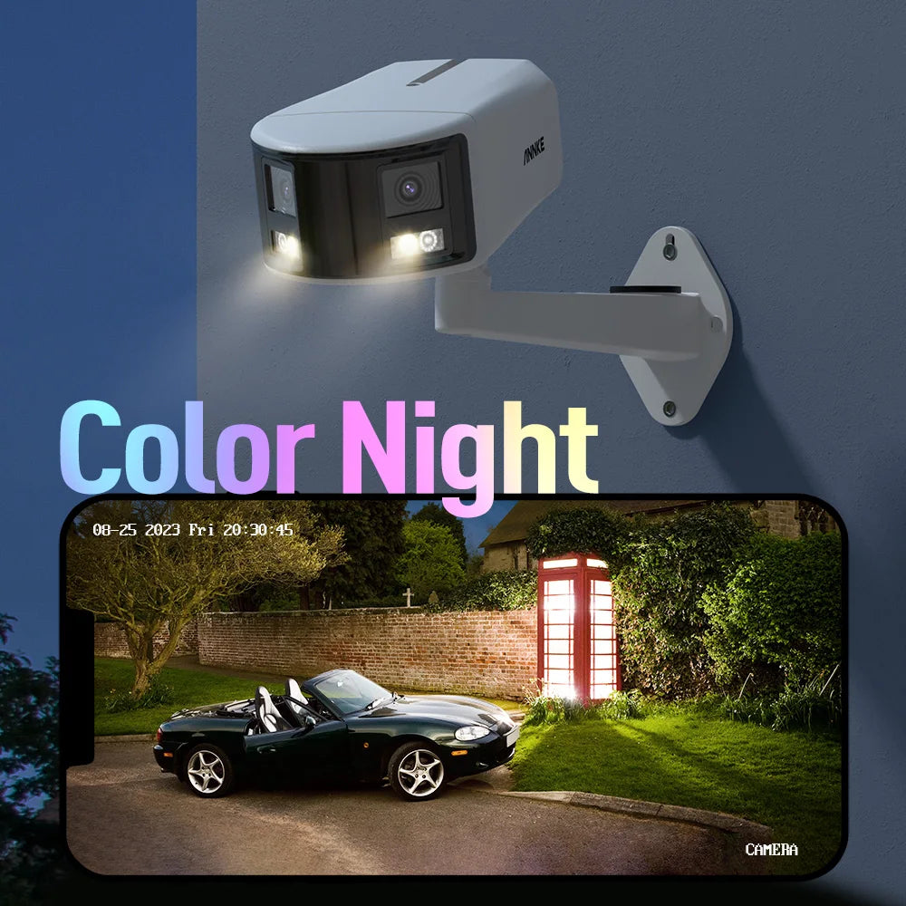 ANNKE Smart Home 4K Video Security Camera System Kit 8CH NVR 180 Degree Dual Lens IPC PoE Camera Outdoor 2PCS 4PCS 8MP PoE Cam