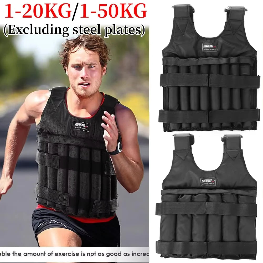 Loading Weighted Vest Adjustable Weight Training Jacket for Boxing Fitness Equipment