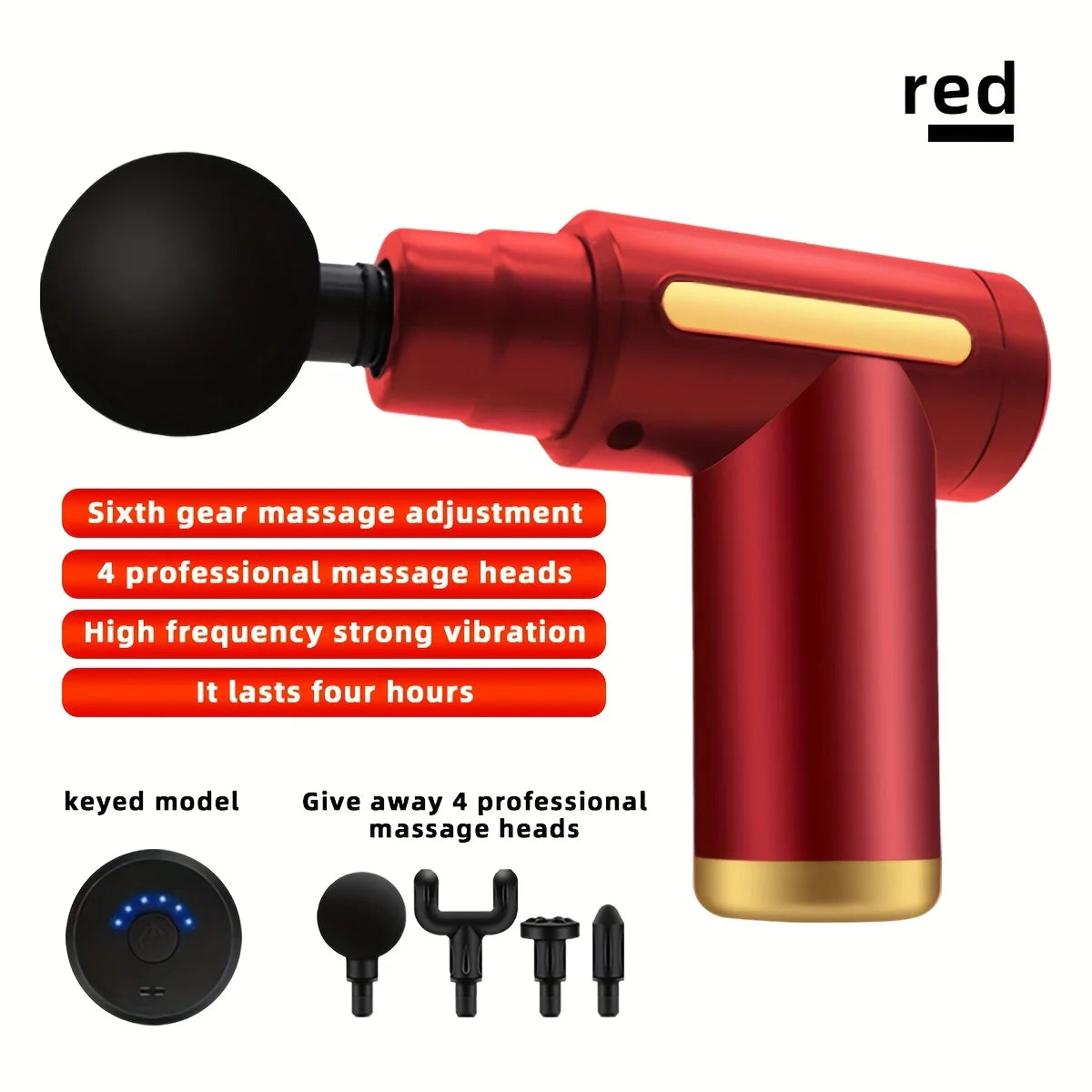 Long Endurance Type-C Electric Massager With Six Adjustable Levels Silent Multifunctional Fascia Gun