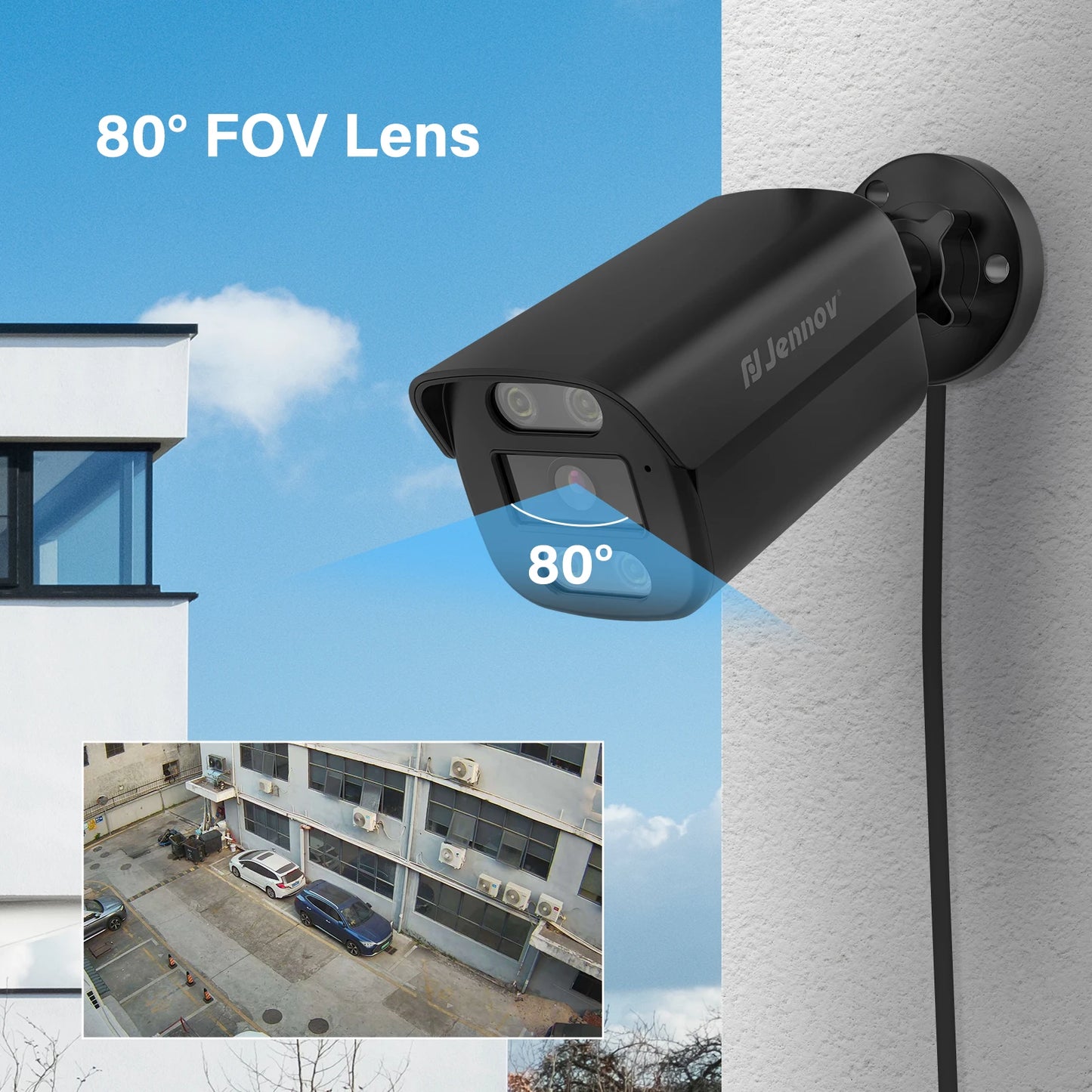 Jennov 4K 8MP POE IP Camera Security Hikvision Compatible Outdoor Two Way Audio Auto Tracking Home Security NVR System IP66