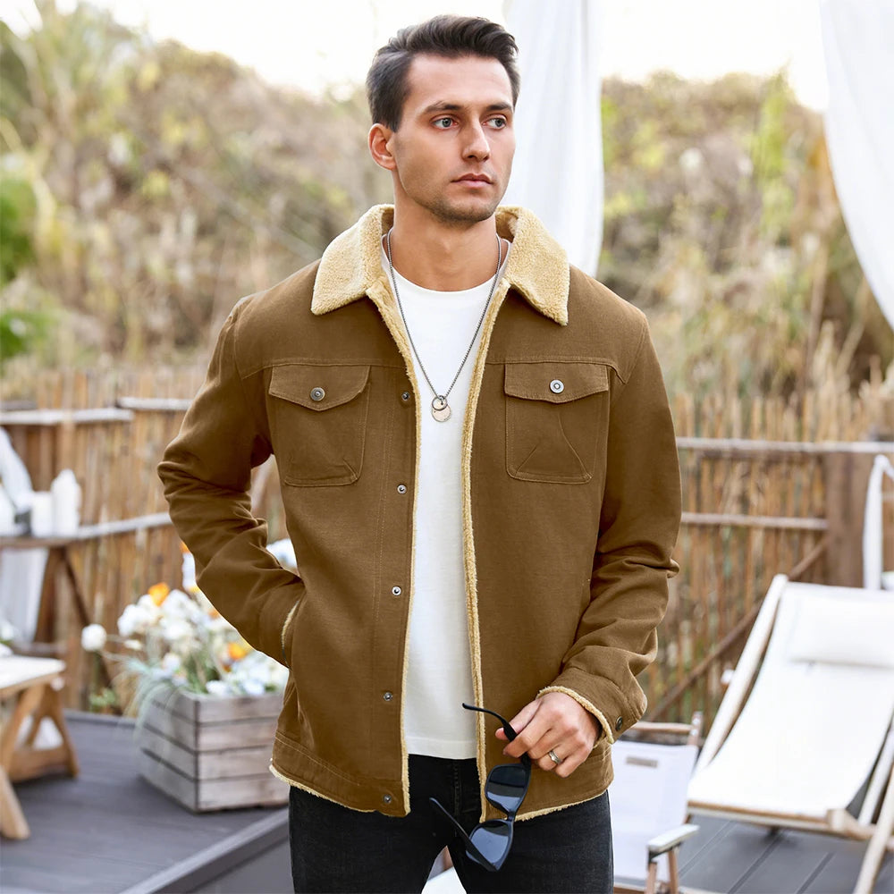 Men's Winter Jackets Waterproof Fleece Lined High Quality Multi Color Coat Comfortable Casual Outerwear US Size