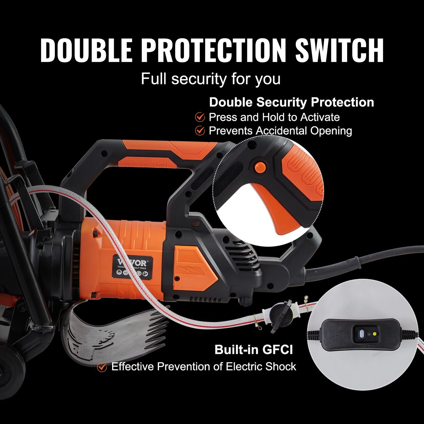 SucceBuy Electric Concrete Saw 15A Motor Circular Saw Cutter with Max. 6in Adjustable Cutting Depth Wet Disk Saw Cutter Brick