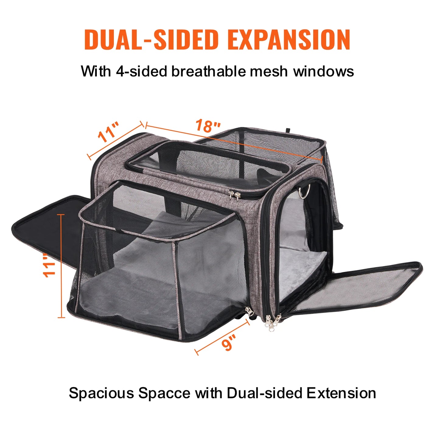 SucceBuy Pet Cat Carrier Breathable Dog Carry Backpack with Telescopic Handle Wheels and Shoulder Strap for Travel
