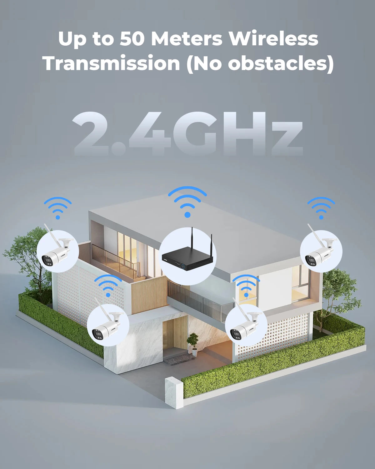 H.View 8CH 5MP Wireless WiFi Camera Security System CCTV Video Surveillance Kit NVR Indoor Outdoor Two Way Audio Xmeye