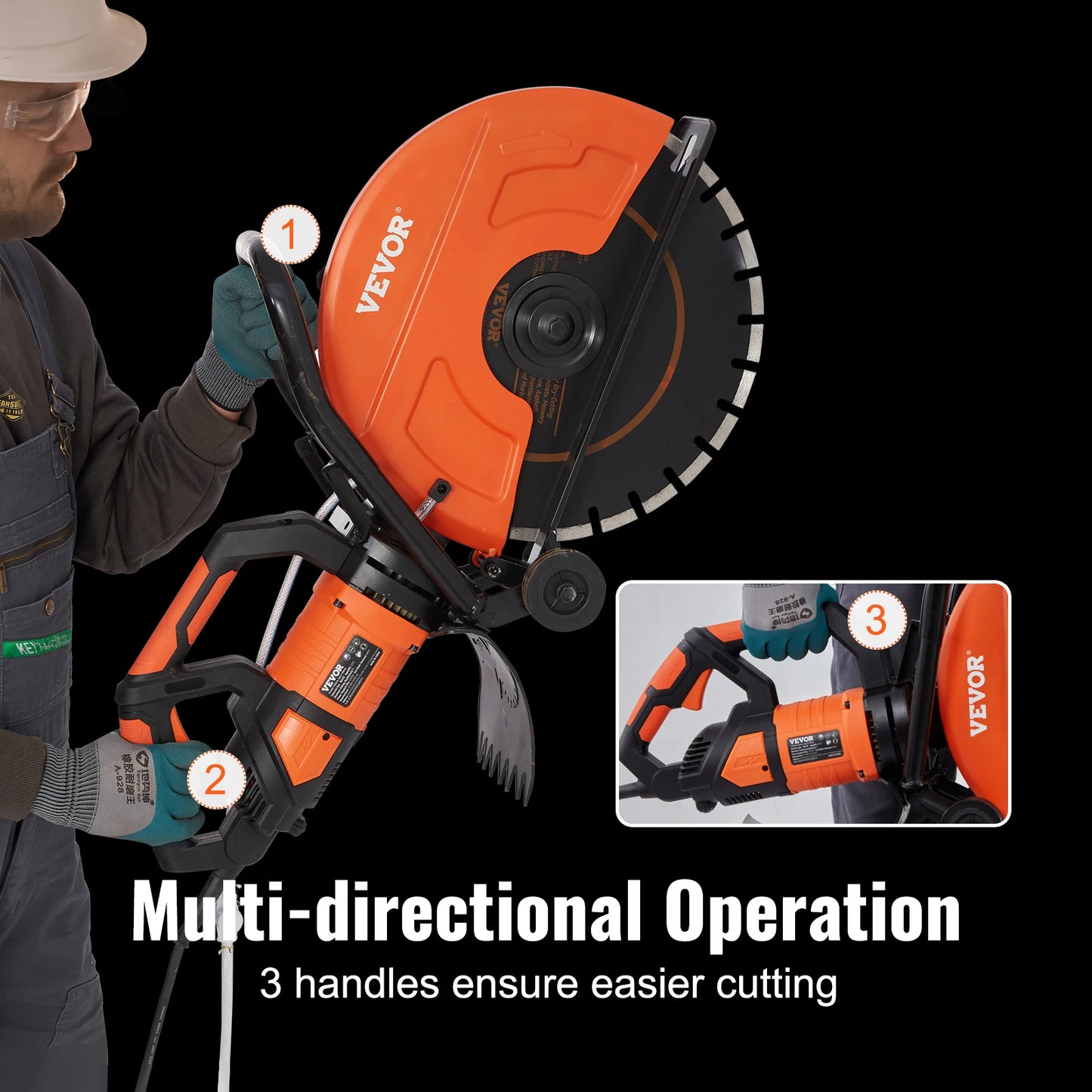 SucceBuy Electric Concrete Saw 15A Motor Circular Saw Cutter with Max. 6in Adjustable Cutting Depth Wet Disk Saw Cutter Brick