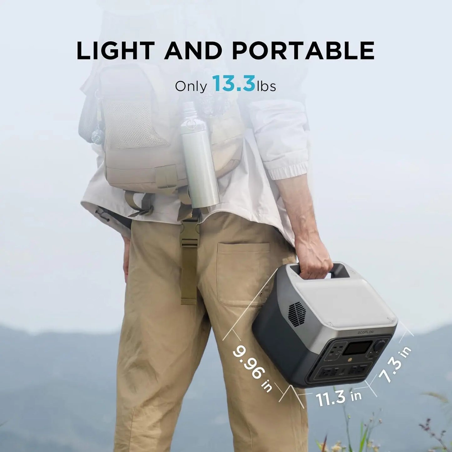 ECOFLOW Portable Power Station RIVER 2 Max 499Wh LiFePO4 Battery 1 Hour Fast Charging Up To 1000W Output