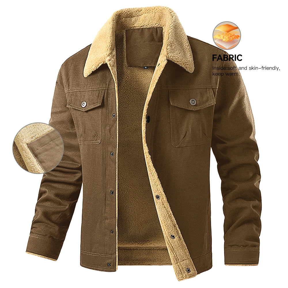 Men's Winter Jackets Waterproof Fleece Lined High Quality Multi Color Coat Comfortable Casual Outerwear US Size