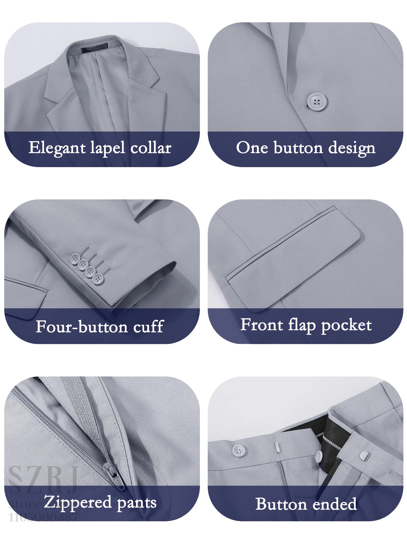 4pcs Men's Formal Suit Set: Tuxedo, Vest, Pants, Belt with .Classic Elegant Attire for Business, Party, Banquet, Job Interview
