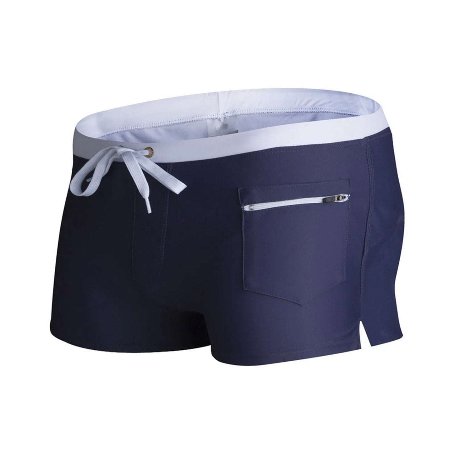 Men's Swim Trunks Fashion Swimsuit with Pocket Zipper Design Beach Boxer Shorts Summer Vacation Board Shorts