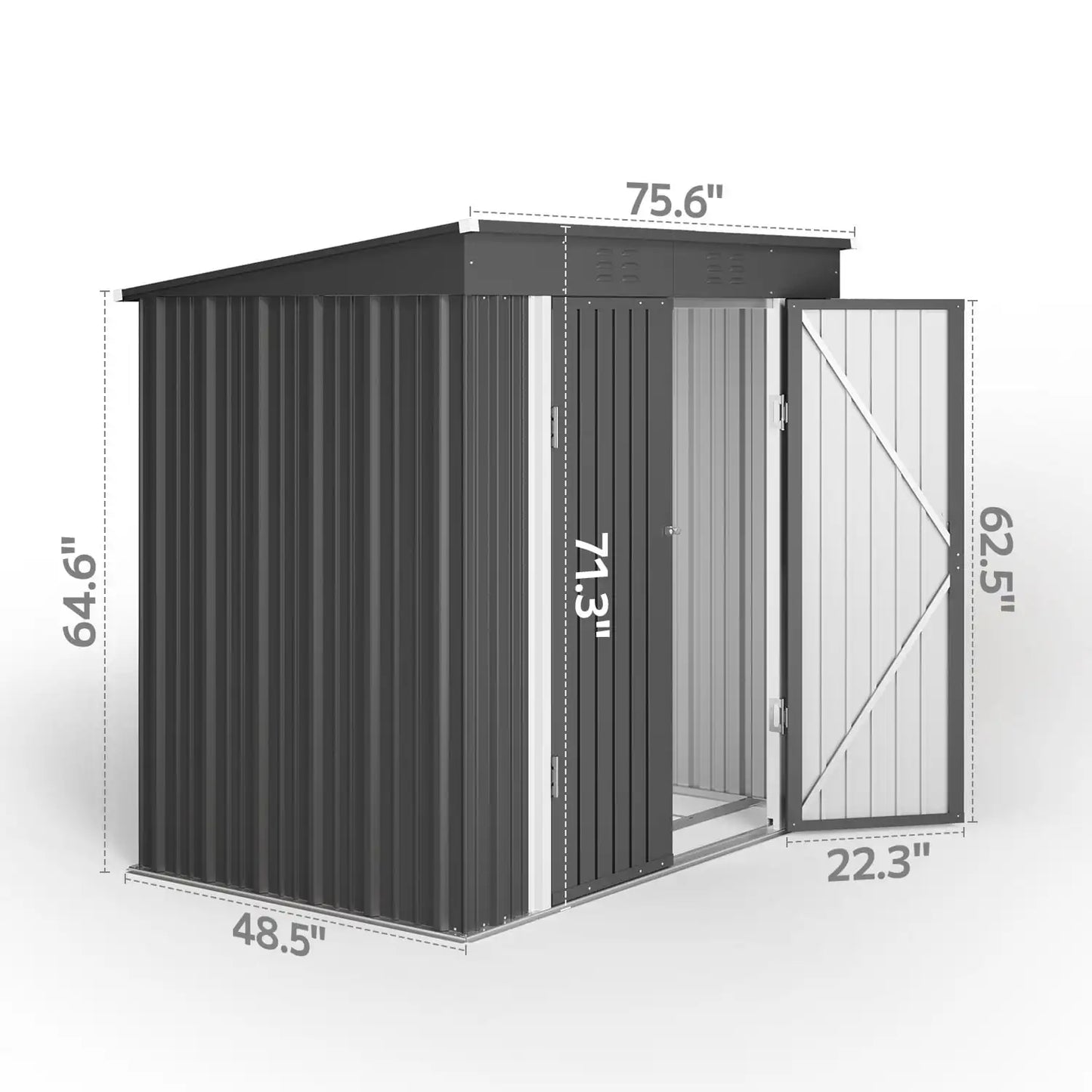 6 Foot by 4 Foot Outdoor Storage Shed with Double Lockable Doors Waterproof Metal Garden Shed