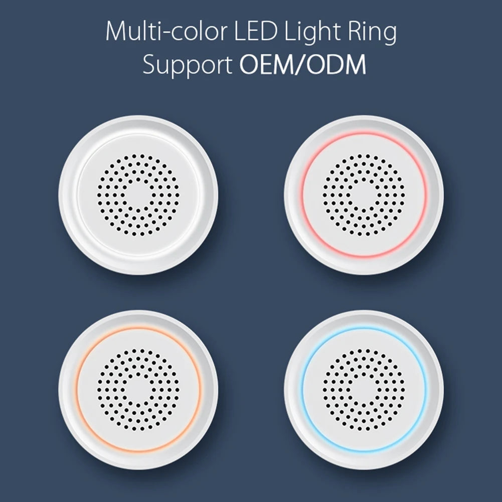 Usb Sound Light Alarm 90db Temperature Humidity Detection Siren Tuyasmart Button Battery Powered Home Security Protection System