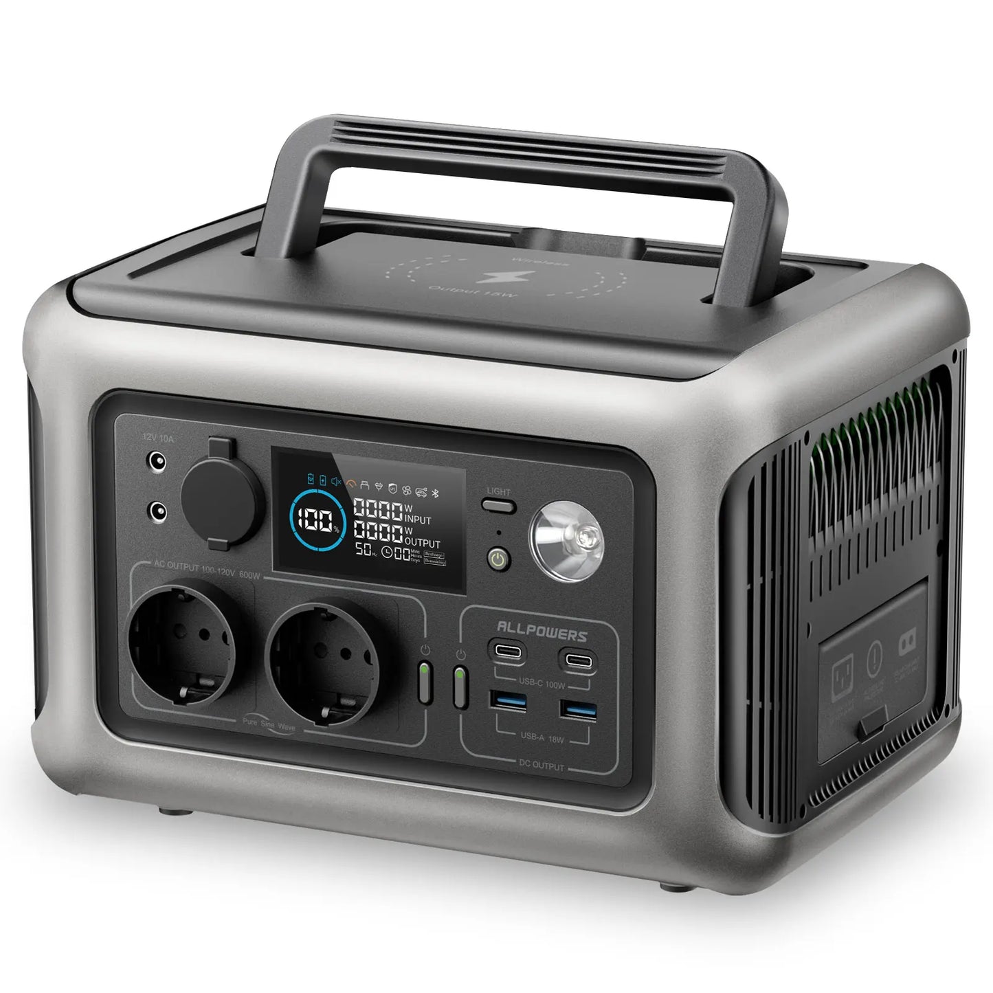 ALLPOWERS R600 Portable Generator 299Wh 600W Power Station with AC Outlets LiFePO4 Battery for Home Tents Outdoor RV Camping