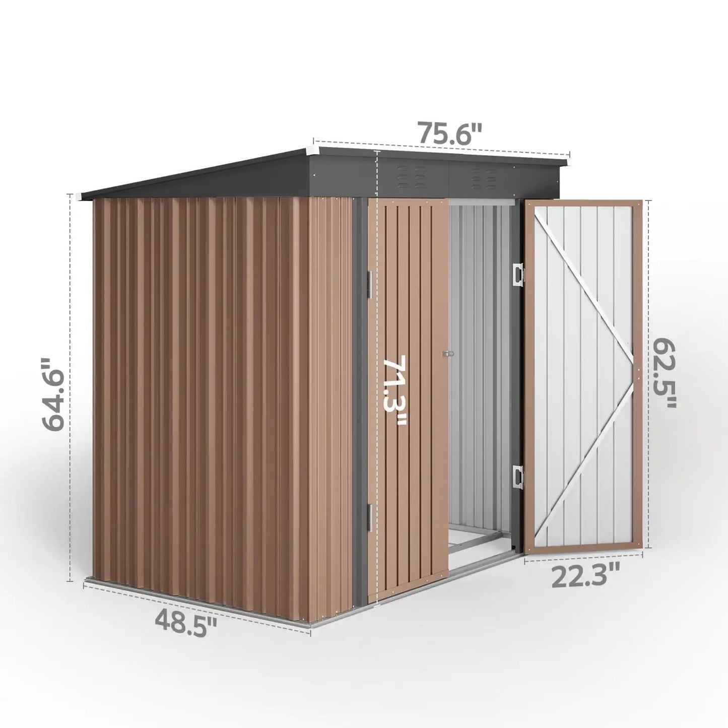 6 Foot by 4 Foot Outdoor Storage Shed with Double Lockable Doors Waterproof Metal Garden Shed