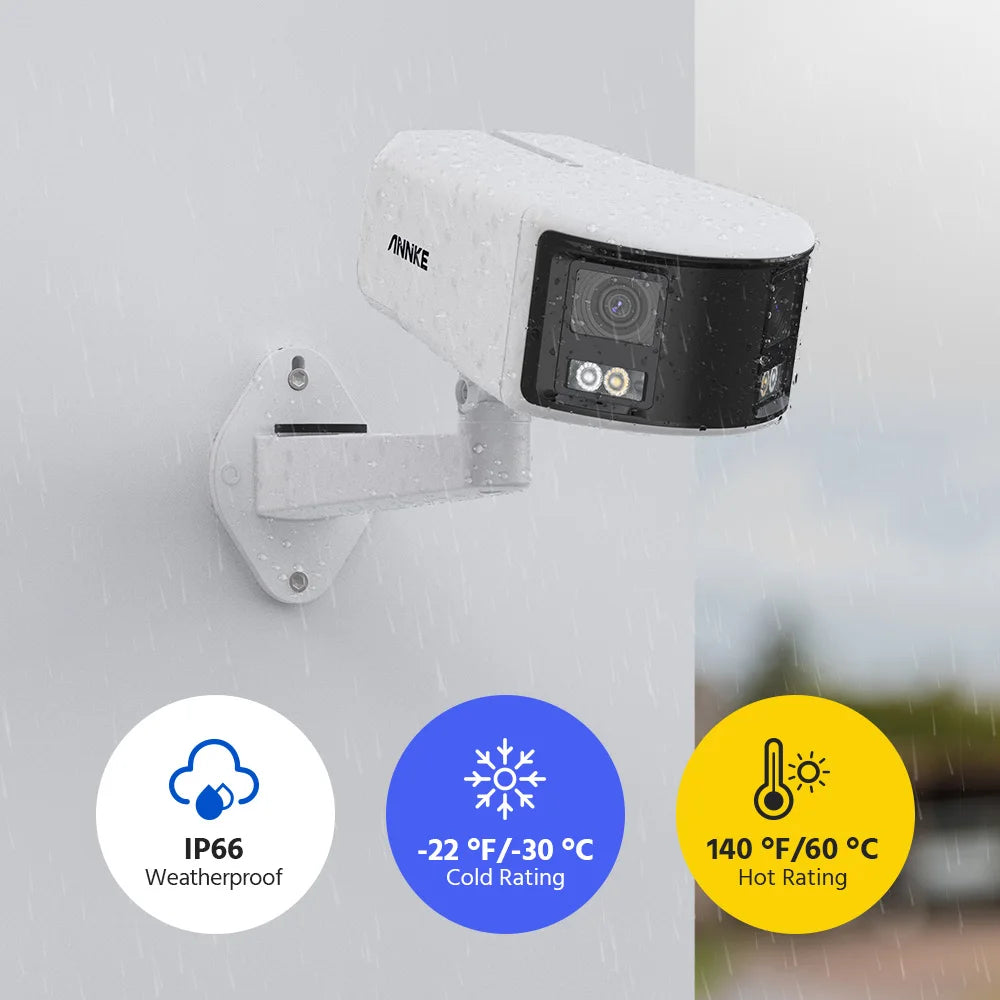 ANNKE Smart Home 4K Video Security Camera System Kit 8CH NVR 180 Degree Dual Lens IPC PoE Camera Outdoor 2PCS 4PCS 8MP PoE Cam