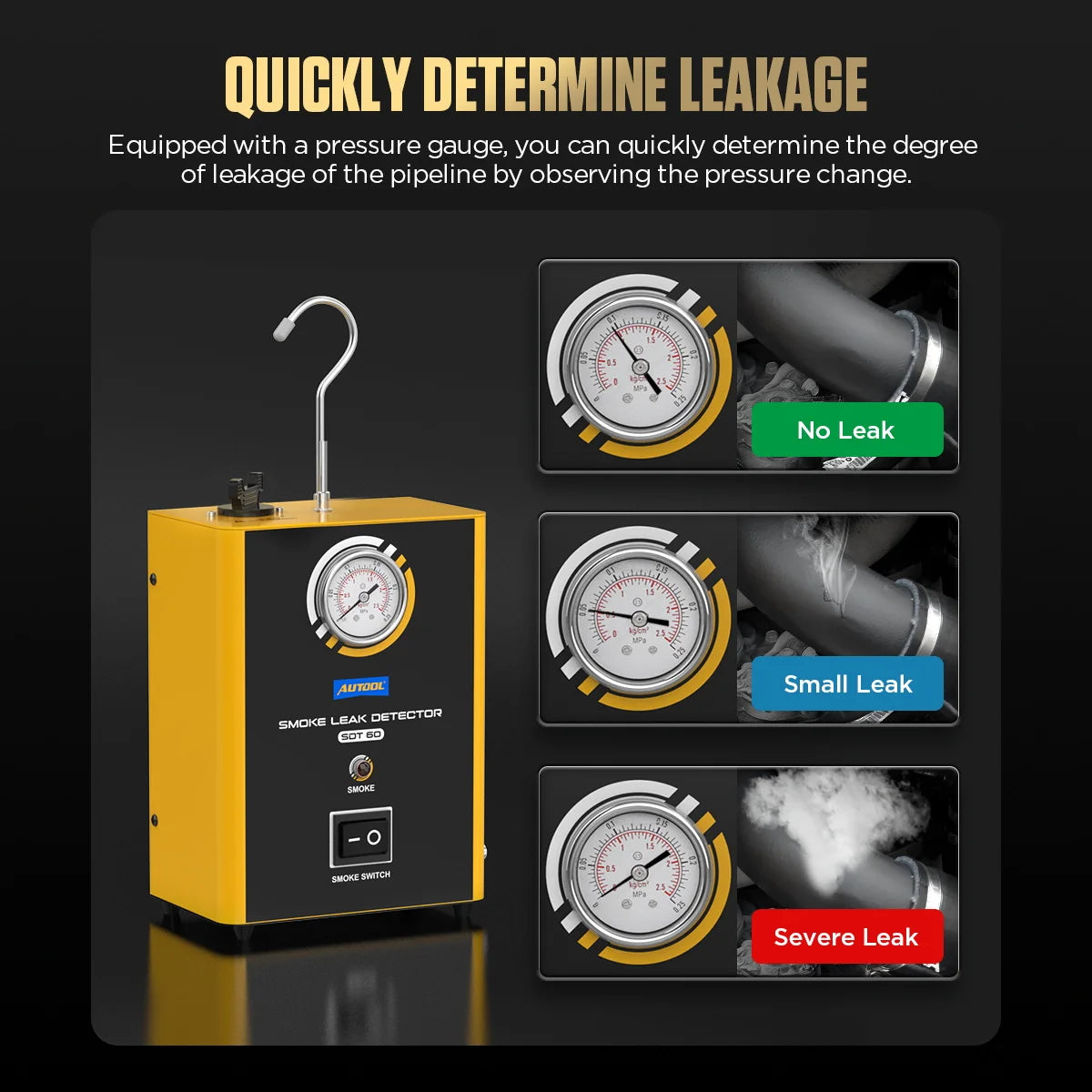 AUTOOL SDT60 Car EVAP System Smoke Detector Tester Pipe Leak Locator Automotive Diagnostic Smog Gas Leakage Analyzer Detector *