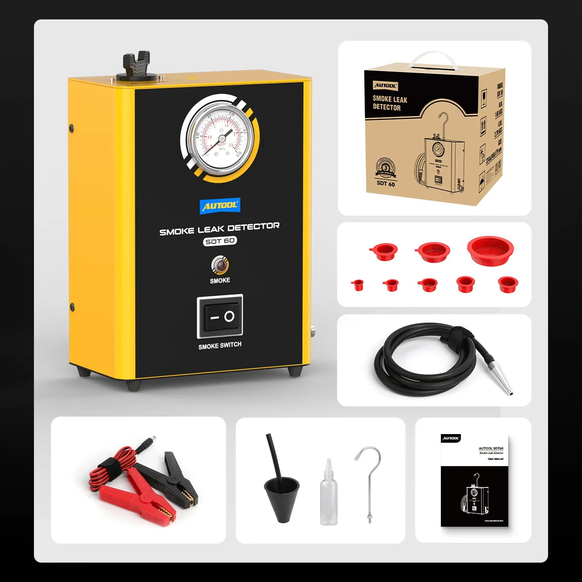AUTOOL SDT60 Car EVAP System Smoke Detector Tester Pipe Leak Locator Automotive Diagnostic Smog Gas Leakage Analyzer Detector *