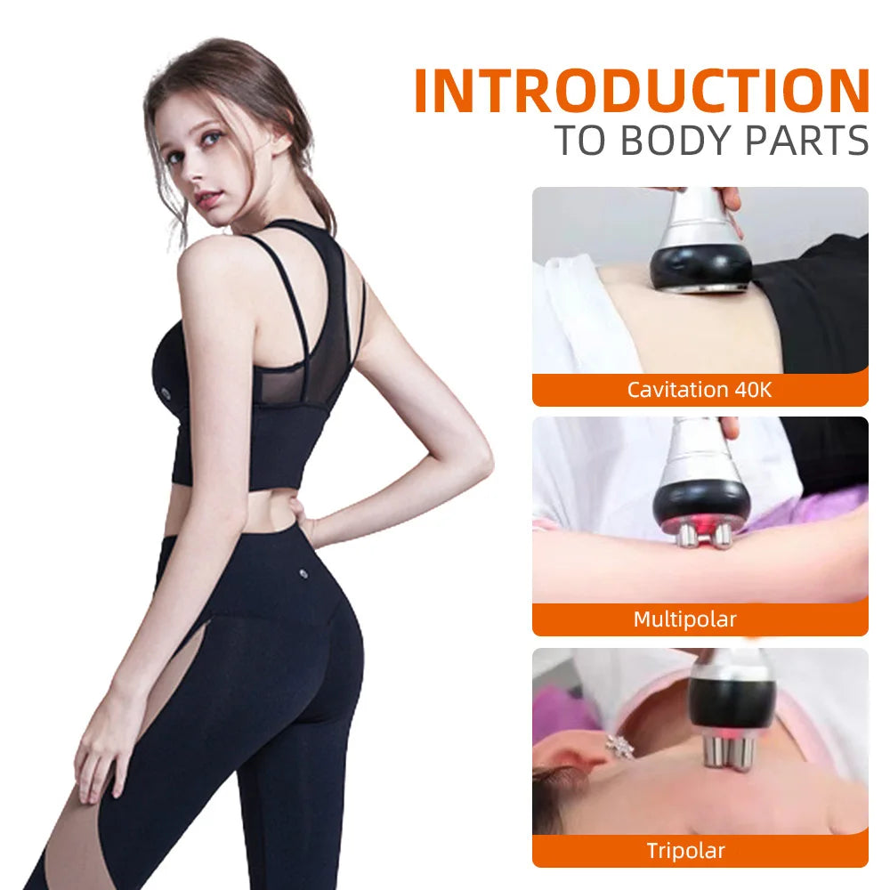 3 In 1 Beauty Body Slimming Massager Cavitation Machine Multi Functional Face Body Tightening Lifting Spa Skincare Tool