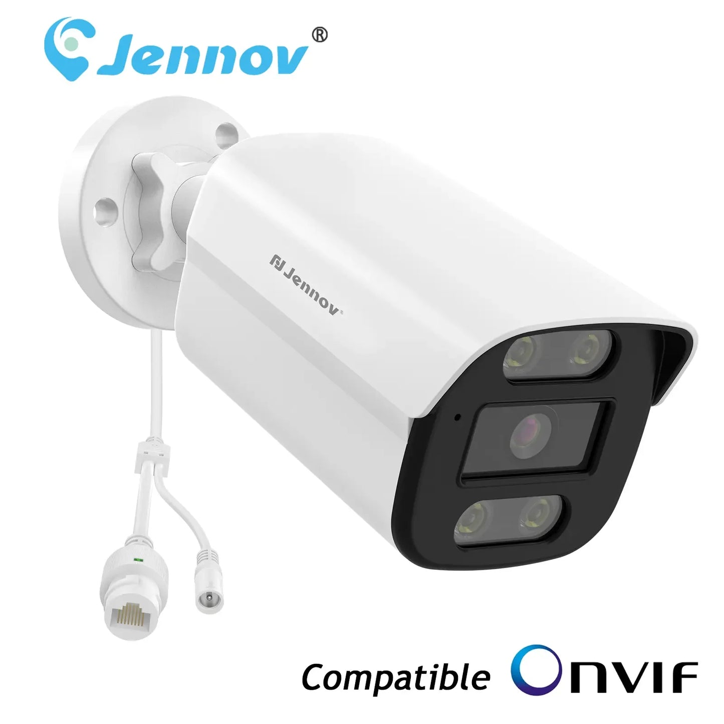Jennov 4K 8MP POE IP Camera Security Hikvision Compatible Outdoor Two Way Audio Auto Tracking Home Security NVR System IP66
