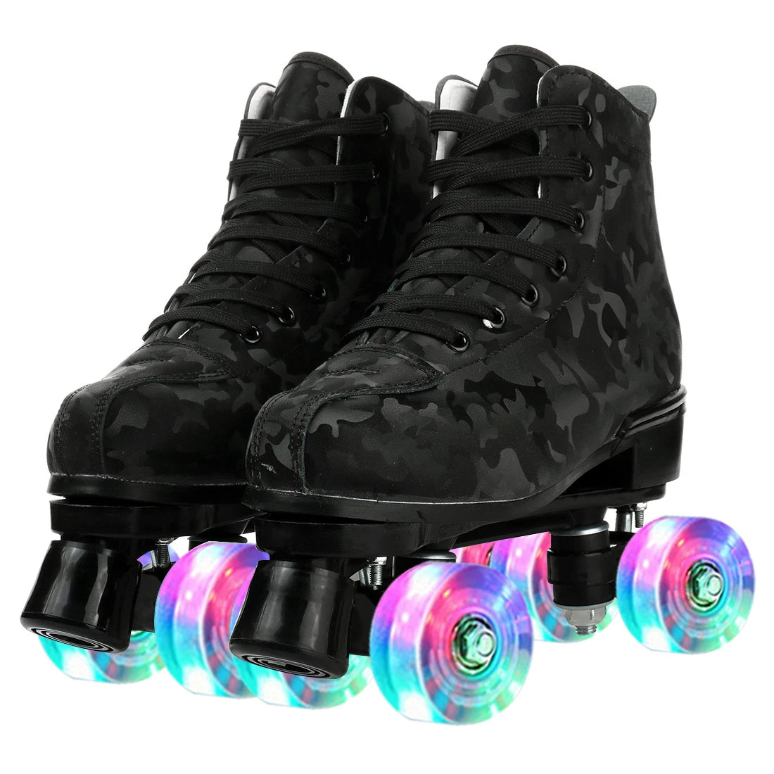 Double-Row Roller Skates Beginner Women Men Outdoor Skating 4 Wheels Skate Shoes Size 37 38 39 40 41-45 Flashing Quad Sneakers