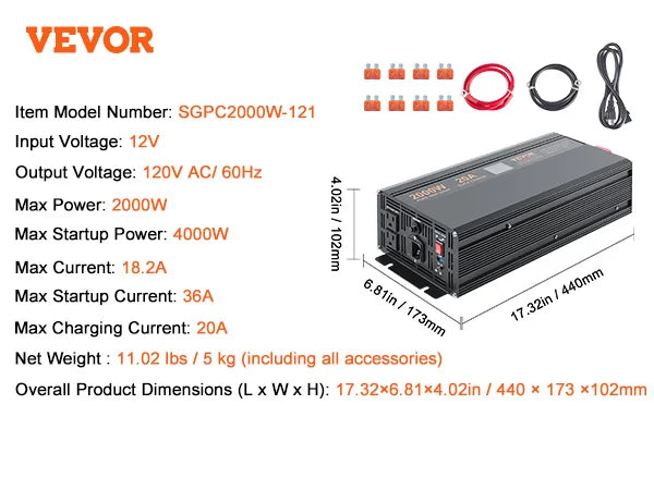 SucceBuy 2000W 2500W Sump Pump Battery Backup System With LCD Display Auto Switch To Battery Inverter Power For Emergency Use