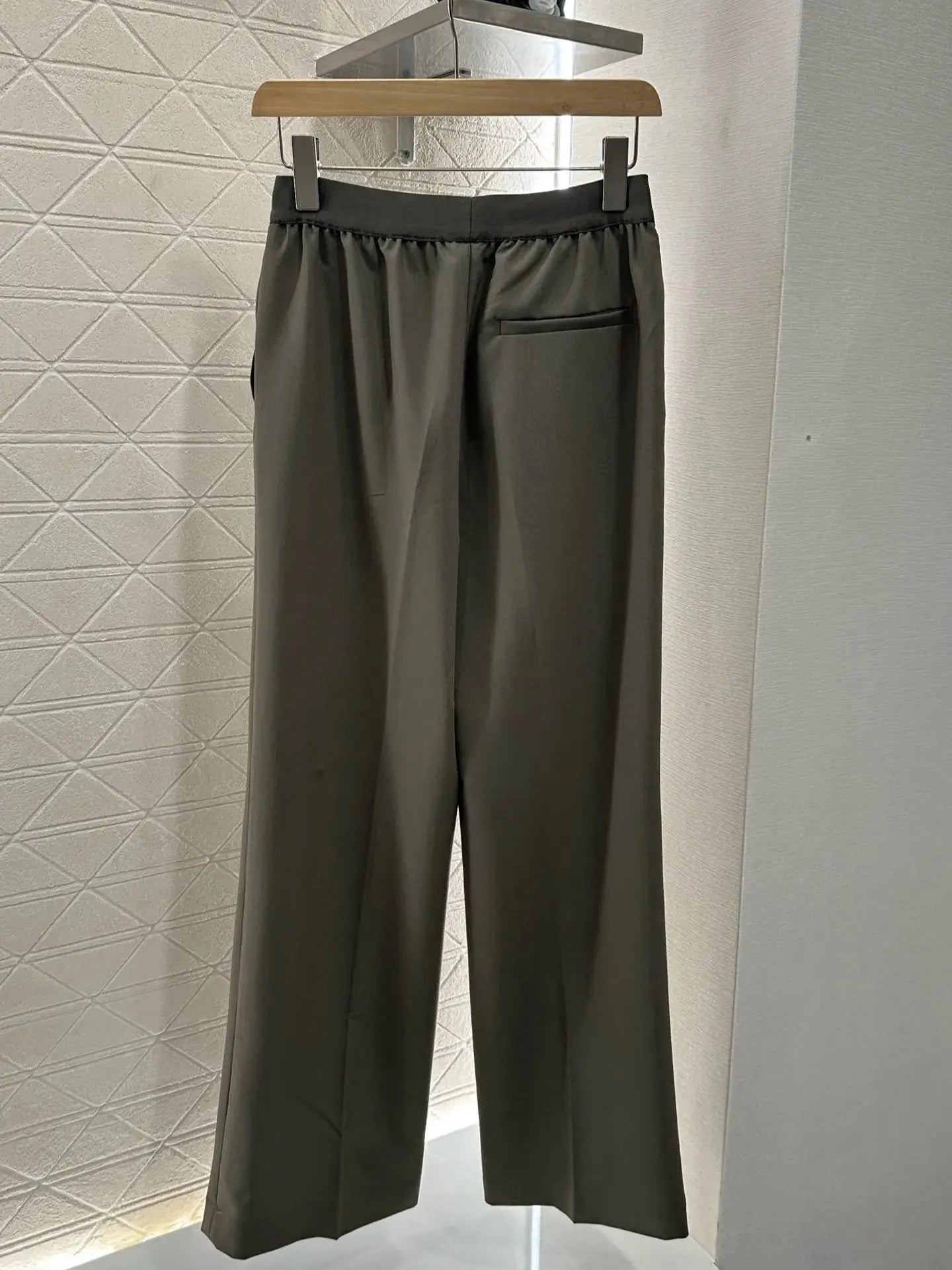 25 early autumn new women's clothing versatile elastic waist straight tube loose casual slimming suit pants