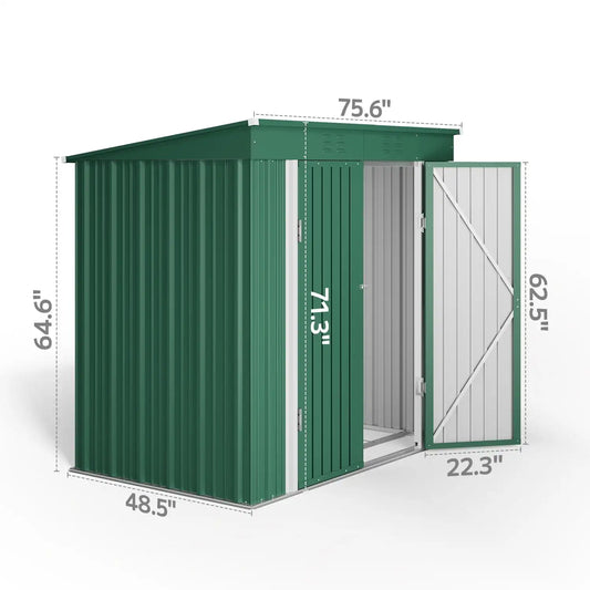 6 Foot by 4 Foot Outdoor Storage Shed with Double Lockable Doors Waterproof Metal Garden Shed