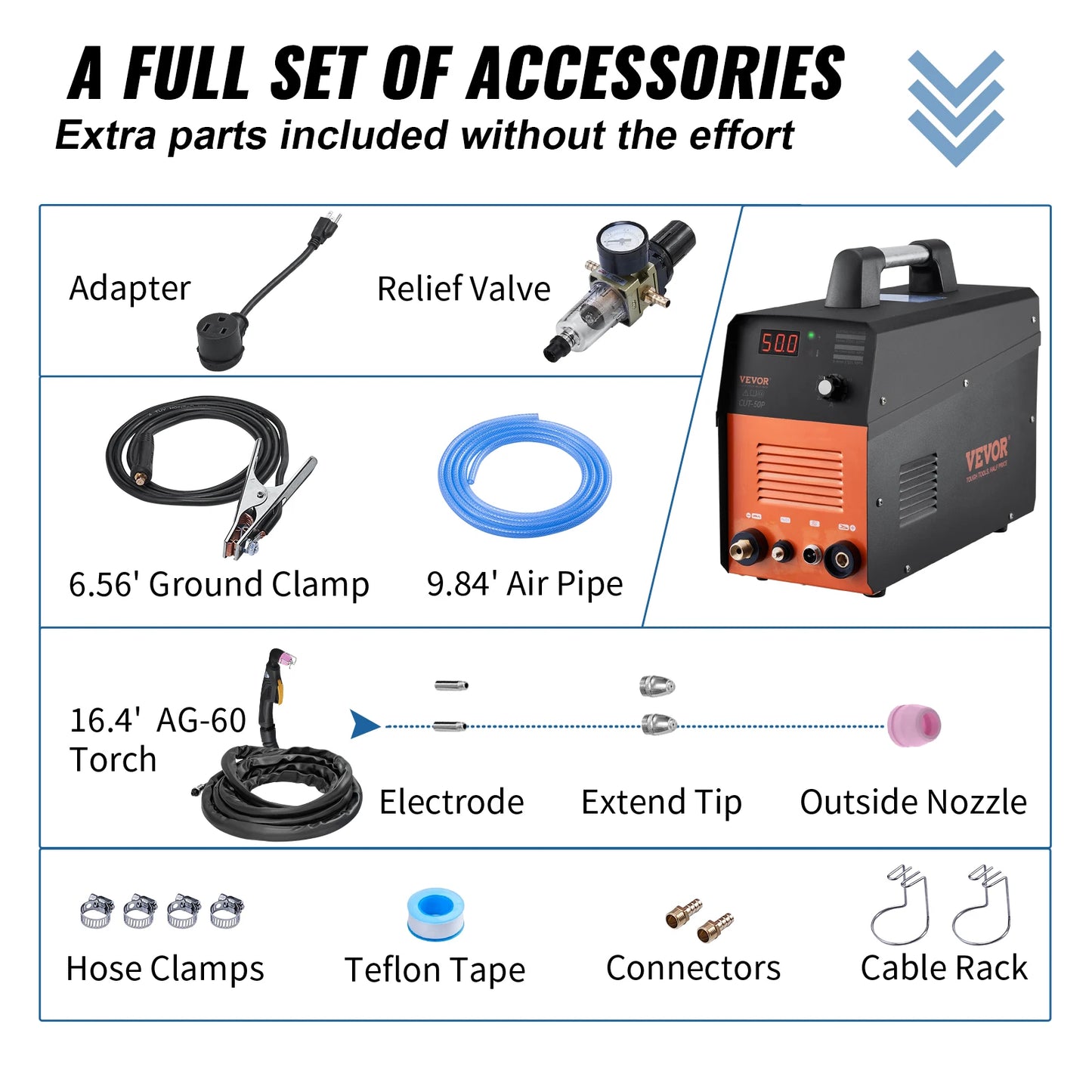 SucceBuy Plasma Cutter 50Amp Non-Touch Pilot Arc Air Cutting Machine 110V Dual Voltage AC IGBT for Cut Copper Stainless Steel