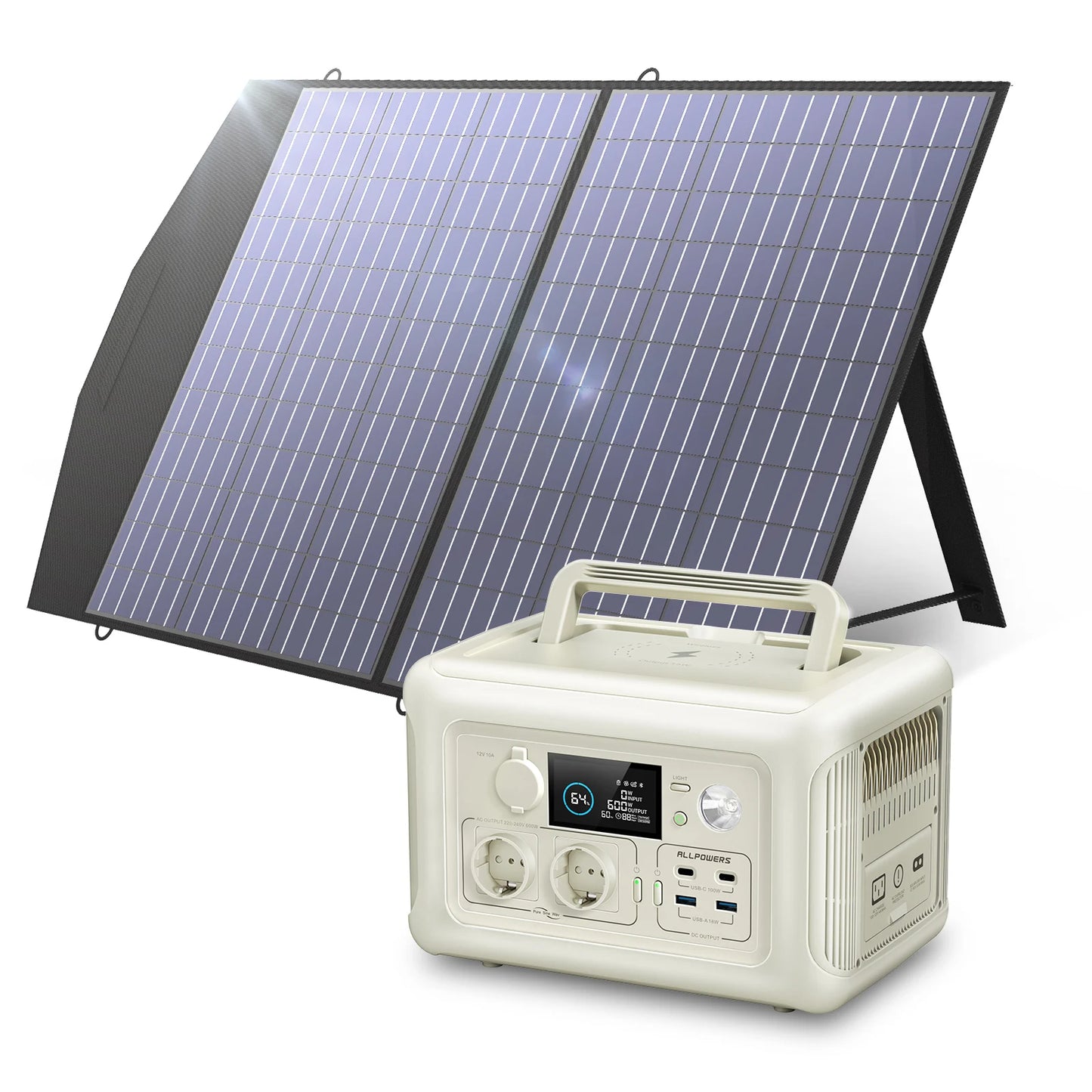 Allpowers R600 Portable Power Station with Solar Panel Option Pure Sine Wave 299Wh Outdoor Solar Generator Camping UPS