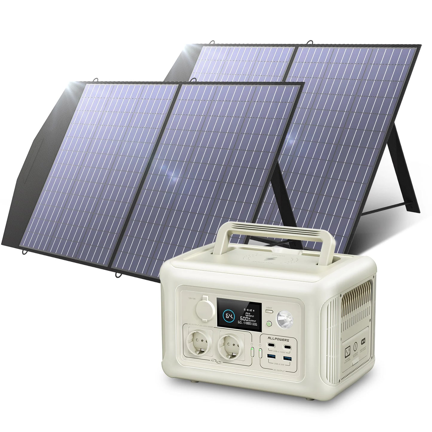 Allpowers R600 Portable Power Station with Solar Panel Option Pure Sine Wave 299Wh Outdoor Solar Generator Camping UPS