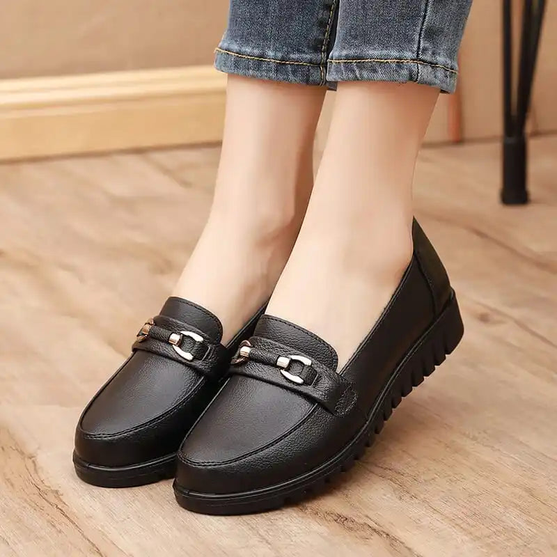 Women's Round Toe Ballet Flats,Cute Ballerina Flats,Comfortable Faux Leather Insole Low Heels Dress Shoes For Ladies