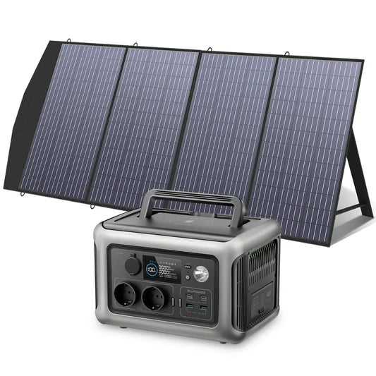 ALLPOWERS 100W 140W 200W Solar Panel Charger with 299Wh LiFePO4 Battery 600W Portable Power Station for Camping and RV