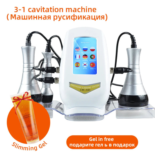 3 In 1 Beauty Body Slimming Massager Cavitation Machine Multi Functional Face Body Tightening Lifting Spa Skincare Tool