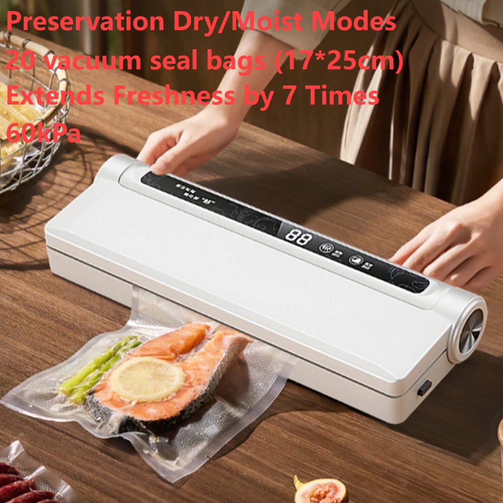 Food Vacuum Sealer Machine One Click Intelligent Operation with 20 Bags Strong Suction Power for Food Storage