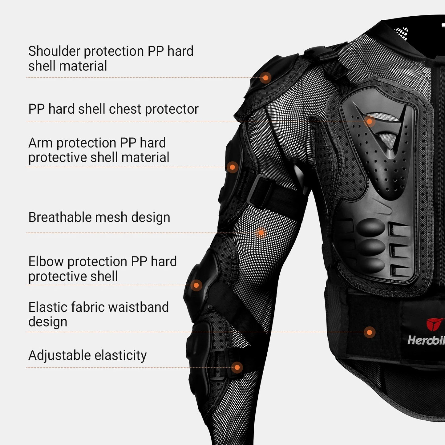 HEROBIKER Motorcycle Jacket Men's Armor Racing Protector Armor Motorbike ATV Motocross Protection Moto Riding Protective Gear