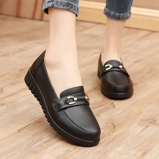 Women's Round Toe Ballet Flats,Cute Ballerina Flats,Comfortable Faux Leather Insole Low Heels Dress Shoes For Ladies