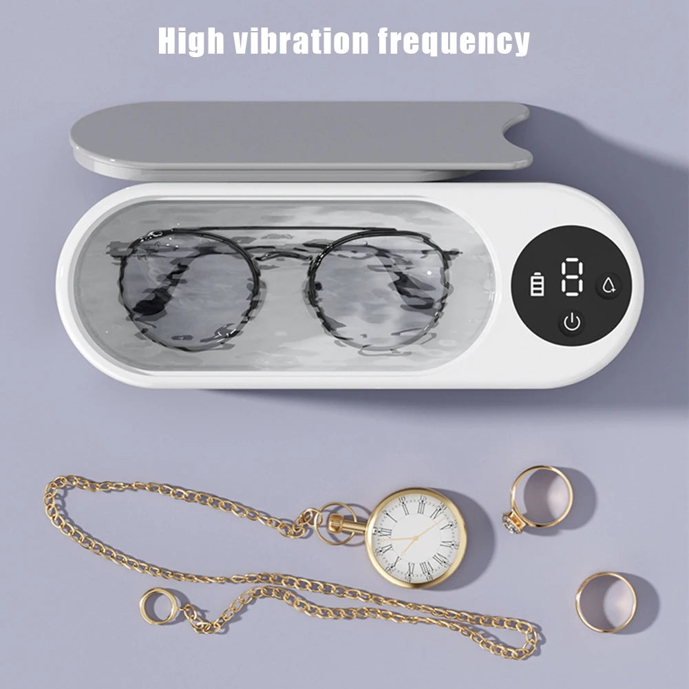 Ultrasonic Eyeglass Washing Tool Portable Glasses Cleaner Retainer Cleaner Machine Multifunctional for Retainer Eyeglass Watches