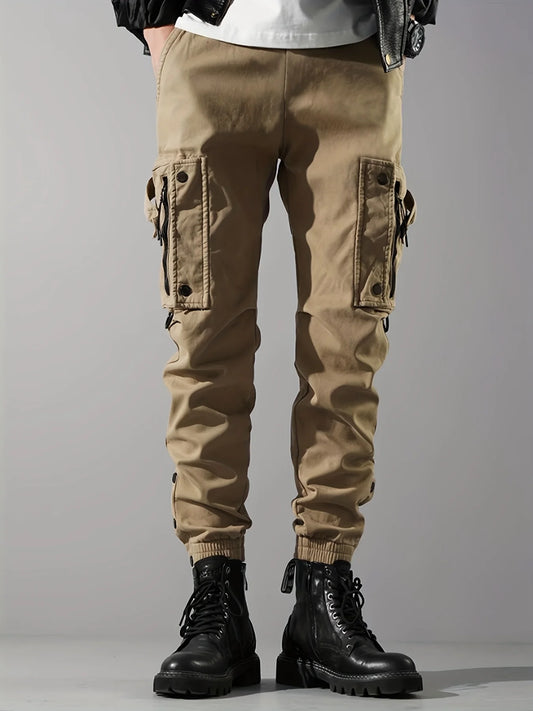 Men Cargo Jogger Pants Autumn Winter Fleece Sweatpants Mens Fleece Overalls Joggers Sweat Pocket Pants Cargo Trousers Streetwear