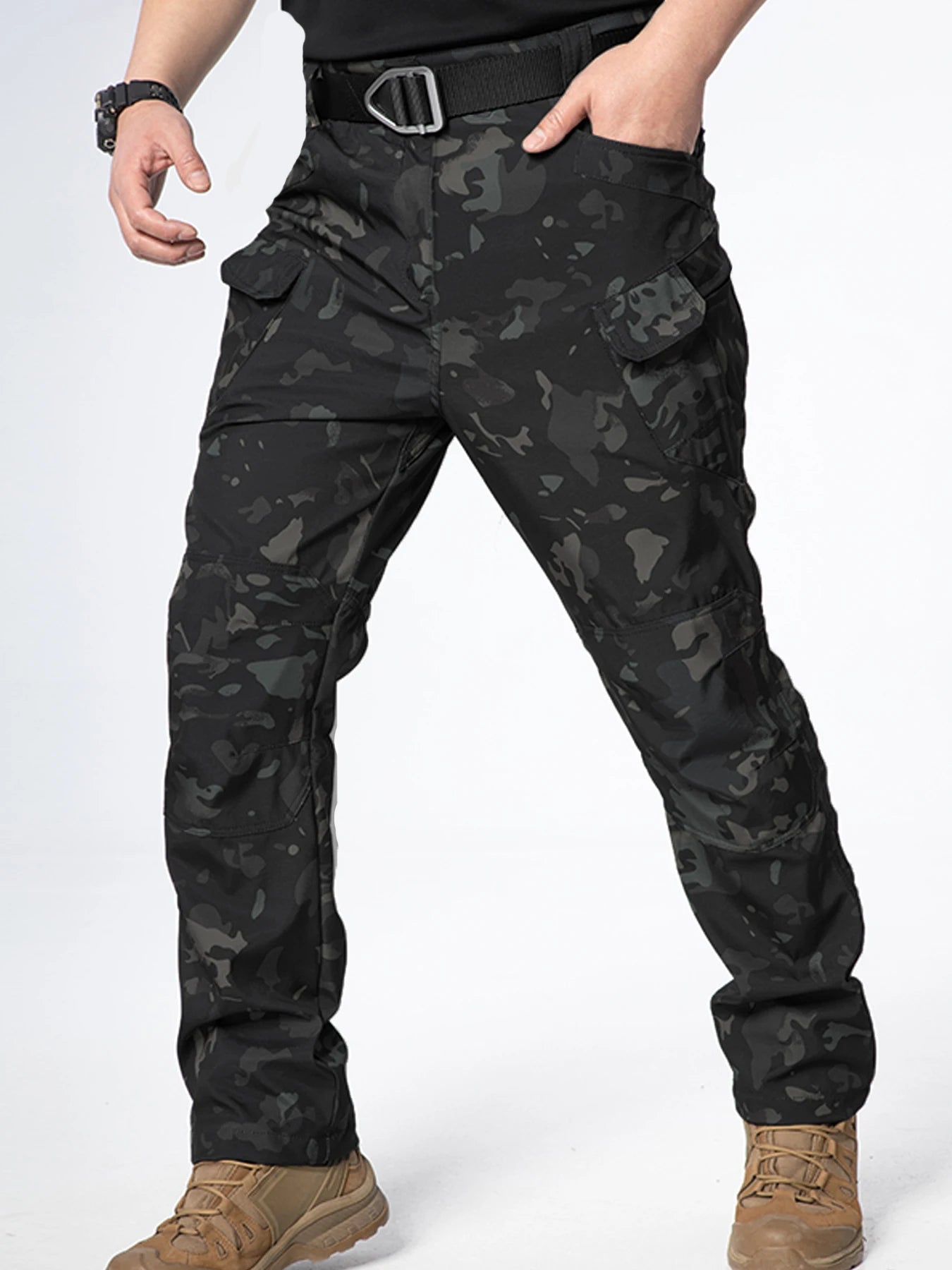 Military Tactical Pants Cargo Men Waterproof Trousers Casual Pants Wear-resistant Multi-pocket Outdoor Hiking Work Trousers Male