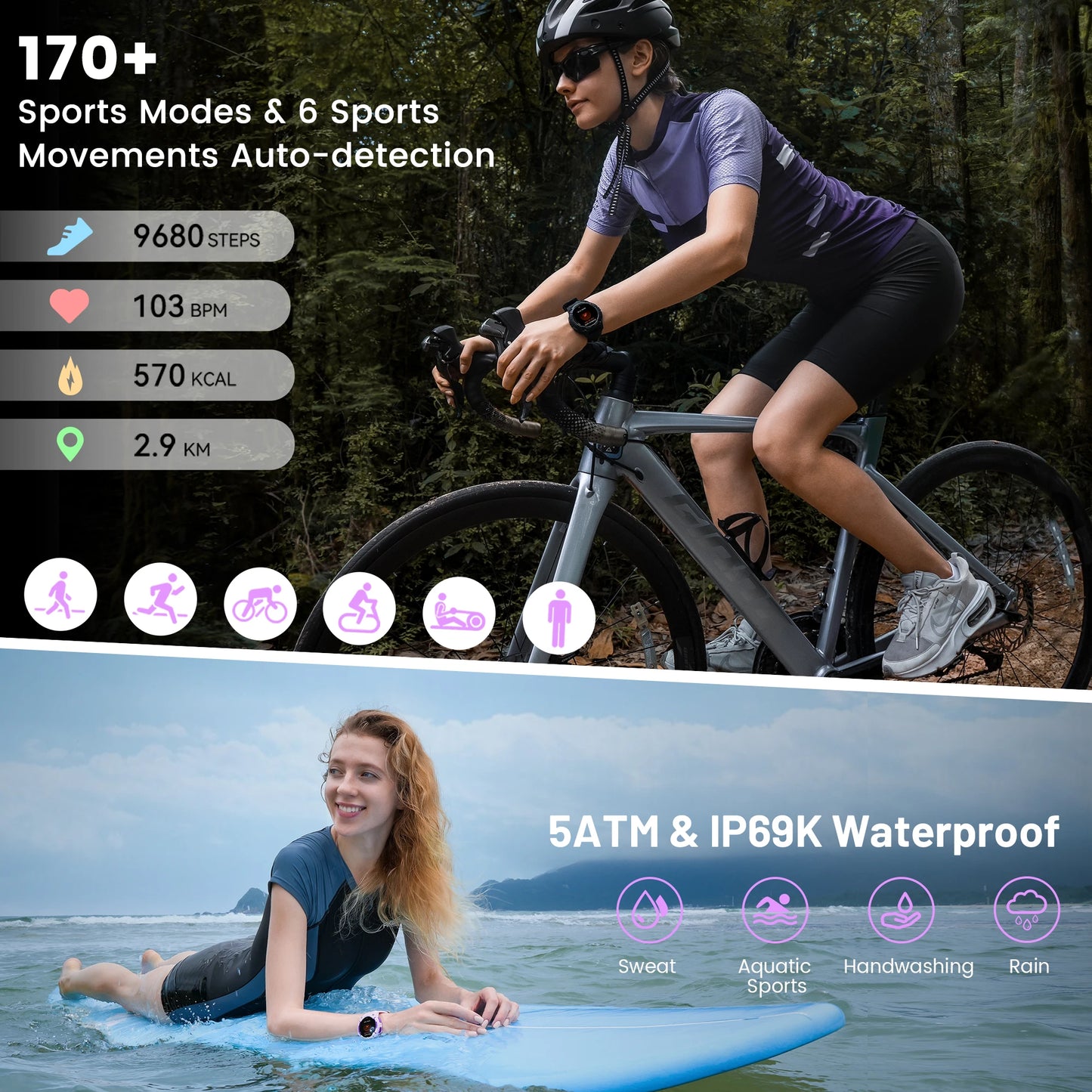 KOSPET Tank S2 GPS Smart Watch For Women with Compass Altimeter Barometer Bluetooth Call AMOLED IP69K Waterproof Women's Smartwatch