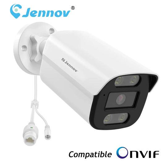 Jennov 4K 8MP POE IP Camera Security Hikvision Compatible Outdoor Two Way Audio Auto Tracking Home Security NVR System IP66