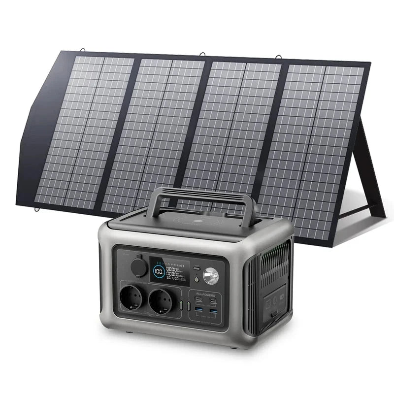 ALLPOWERS 100W 140W 200W Solar Panel Charger with 299Wh LiFePO4 Battery 600W Portable Power Station for Camping and RV