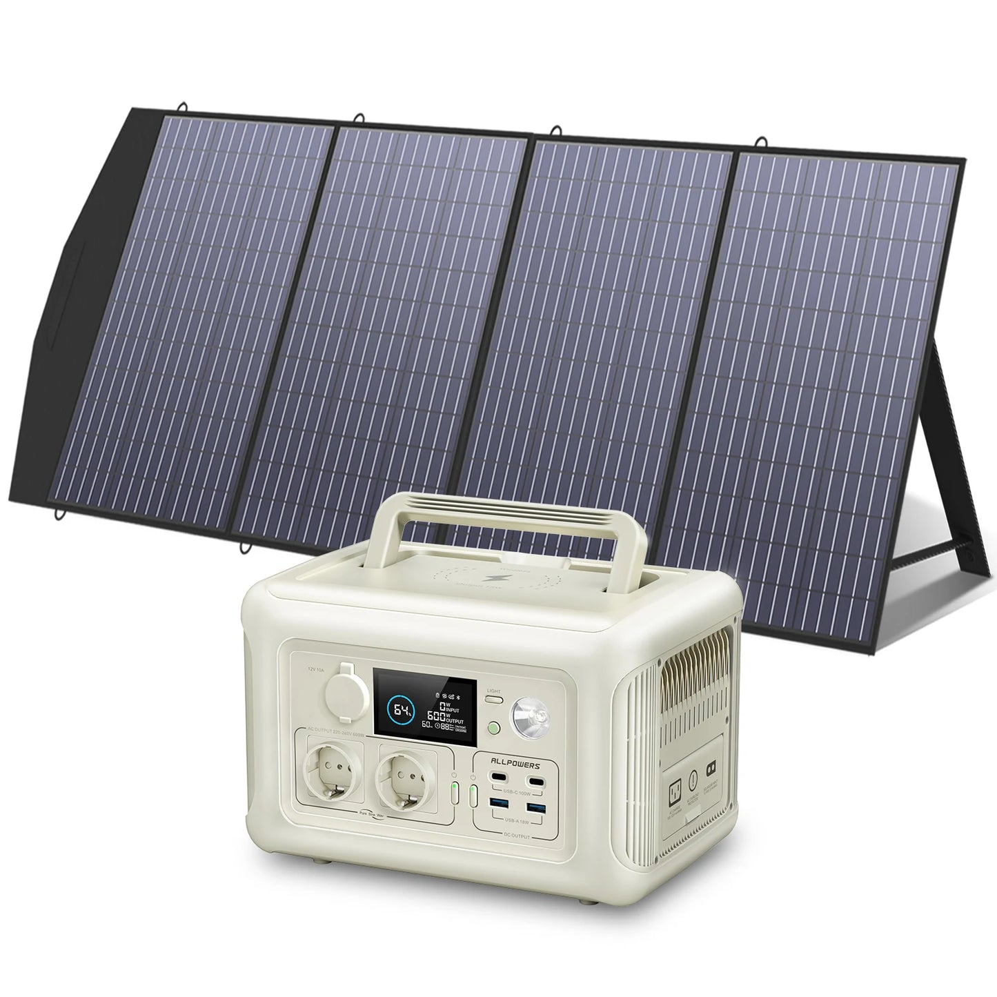 Allpowers R600 Portable Power Station with Solar Panel Option Pure Sine Wave 299Wh Outdoor Solar Generator Camping UPS