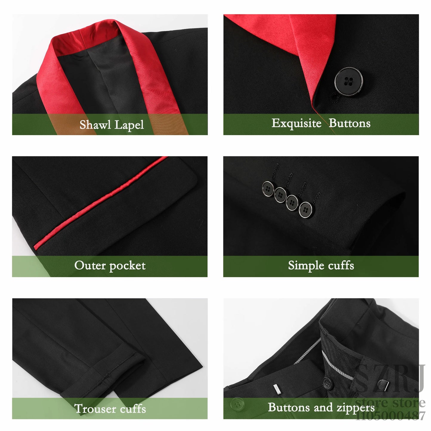 4pcs Men's Formal Suit Set: Tuxedo, Vest, Pants, Belt with .Classic Elegant Attire for Business, Party, Banquet, Job Interview